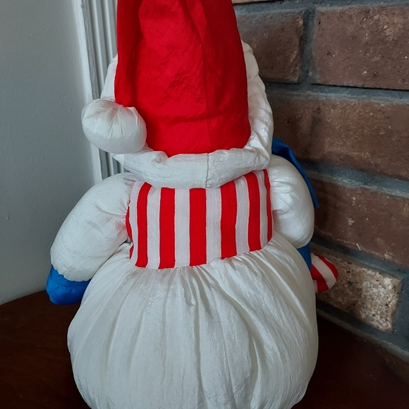 International Silver Co 1993 Poly Nylon Pluff Snowman Clown Face Stuffed Figure - Picture 7 of 10